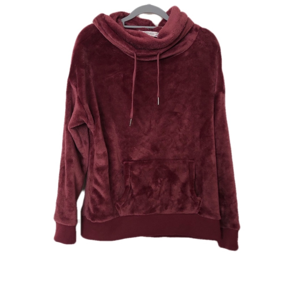 Cowl Neck Faux Fur Hoodie